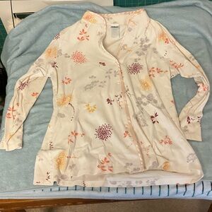 PILL Floral Pajama Set | Size Small | Button Top & Pants | Cream